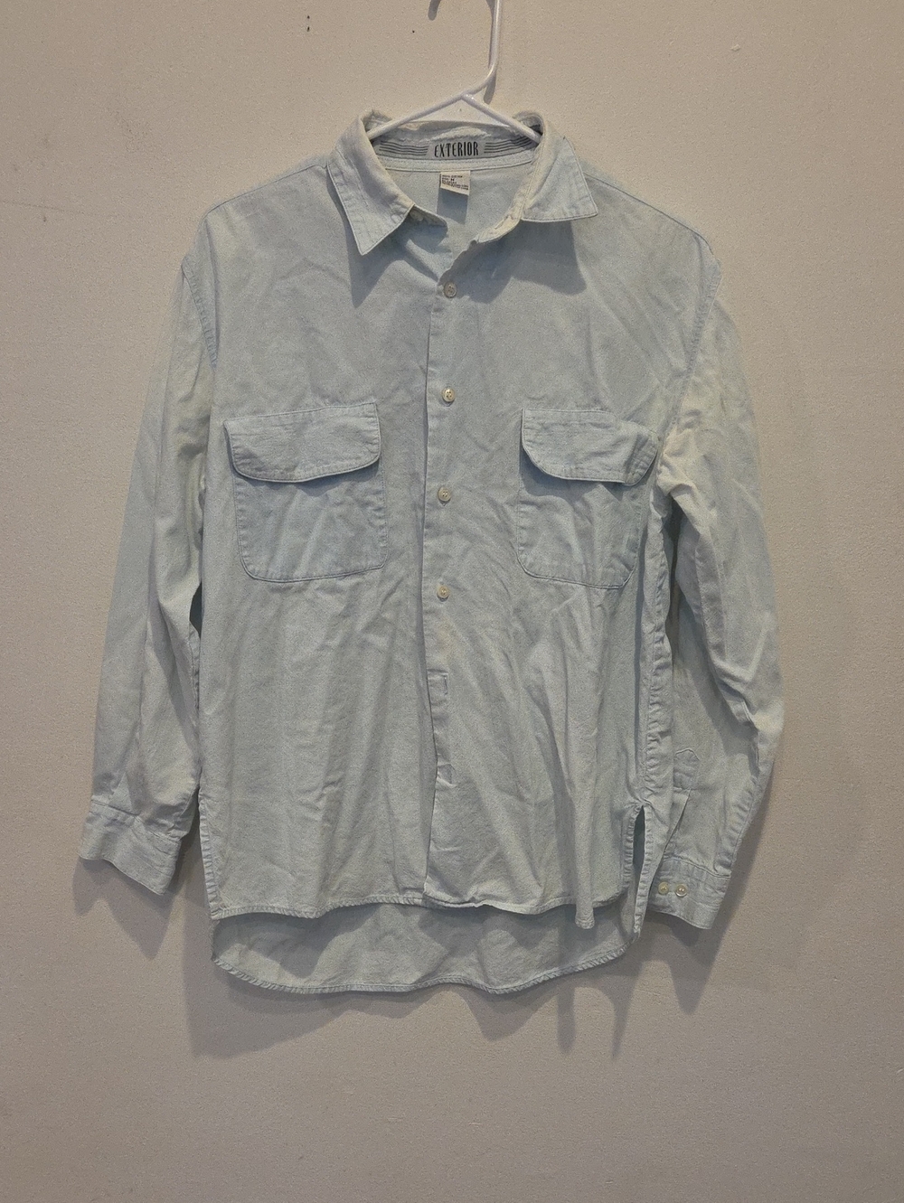 Exterior Classic Light Blue Button-Down Utility Shirt